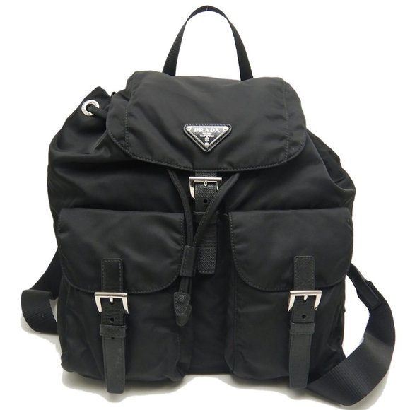 PRADA VELA Nylon Backpack in NERO Color - Picture 1 of 10